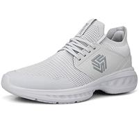 Giniros Zapatos para Caminar para Hombre, Antideslizantes, Transpirables, Transpirables, Ligeros, para Gimnasio, Gris Claro, 43.5 EU
