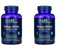 Ginkgo Biloba 120mg Certificado Extracto 2X365 Vegg Tapas Life Extension 24%