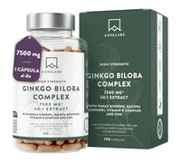 Ginkgo Biloba 7500mg (50:1) + Bacopa Monnieri, Ginseng, Vitamina B y Zinc- Gingko Biloba pastillas para la memoria -180 Ginko Biloba Capsulas -Nootropicos Memoria y Concentracion-Flavonoides de Ginkgo