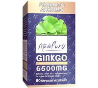 Ginkgo Biloba Estado Puro 6500mg | Extracto Estandarizado y Máxima Concentración | 24% de Flavonoides y 6% de Terpenos | Memoria y Concentración + Circulación | 80 Cápsulas de Tongil (Lote de 1)