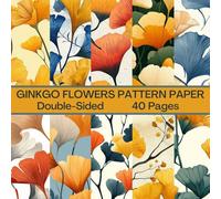 Ginkgo Flowers Scrapbook Paper 40 Pages 20 Sheets: Double Sided Pattern Paper for Scrapbooking, Card Making, Origami, DIY and More