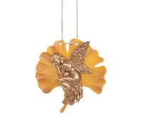 Ginkgo Leaf Garden Ornaments | Long-Lasting | 9.4x10.2 Cm | Elegant Outdoor Hanging Sculpture | Botanical Balcony Art Piece | Aesthetic Window Patio Pendant | For Porch Back