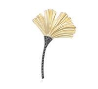 Ginkgos - Broche de hojas de aleación, joyería de moda, diseño simple, hecho a prueba de óxido, acabado a prueba de oxidación para mujeres, versátil regalo, broche multiusos