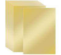 GINLANK 100 cartulina dorada metálica de 8.5 x 11 pulgadas, 250 g/m² con acabado de espejo metálico A4, tablero de aluminio dorado para manualidades, tarjetas, boda, álbumes de recortes, decoración de