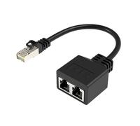 GinMimi Adaptador divisor Ethernet de 1 a 2 conectores RJ45 para redes mejoradas, adaptador divisor de red