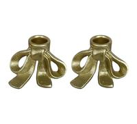 GinMimi Juego de 2 soportes decorativos de hierro fundido para bodas, candelabros de mesa de hierro fundido