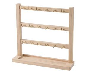 GinMimi Versátil estante de almacenamiento para llaveros, multiuso, soporte de anillos de madera para el hogar y el medio ambiente, soporte de exhibición de llaveros, 1, Madera