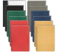 GINMLYDA Cuaderno A5 Espiral, Pack de 12 Libreta Espiral 21x14.5cm 60 Hojas Rayadas Portada de Cartón Kraft Coloreado Bloc de Notas para Escuela Oficina Escritura - 120 Páginas