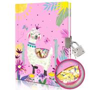 GINMLYDA Diario Secreto Niña, 18x13.5cm 80 Hojas Diario para Niñas con Lentejuelas Movibles Alpaca Rosa Diario con Candado Niño Cuaderno de Notas Libreta para Regalo 5 6 7 8 9 10 Años