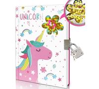 GINMLYDA Diario Secreto Niña, 18x13.5cm 80 Hojas Diario para Niñas con Lentejuelas Movibles Unicornio Rosa Diario con Candado Niño Cuaderno de Notas Libreta para Regalo 5 6 7 8 9 10 Años