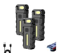 GinnYann 180° Rotating Head Led Work Light, Portable EDC Flashlight Magnetic Base, USB-C Charging, Dual Light Modes for Repair, Emergency, Camping & Outdoor Use (1Pcs)