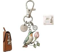 GinnYann A Little Hummingbird for You Keychain with Birth Month Charm Symbolic-Meaningful Gift for Mother's Day, Memorial Keepsake (April)