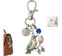GinnYann A Little Hummingbird for You Keychain with Birth Month Charm Symbolic-Meaningful Gift for Mother's Day, Memorial Keepsake (September)