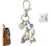 GinnYann A Little Hummingbird for You Keychain with Birth Month Charm Symbolic-Meaningful Gift for Mother's Day, Memorial Keepsake (March)