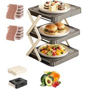 GinnYann Multi-Layer Dish & Prep Tray Storage Rack, Multifunctional 3 Tier Kitchen Side Dish Organizer, Easy To Clean, Fruit Platters for Parties Picnics Kitchen Food Preparation Rack (A)
