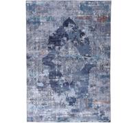Gino Falcone Alfombra estampada de poliéster azul 90x160 cm