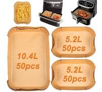 GINOYA Forros para freidora de aire Ninja Foodi FlexDrawer AF500UK AF500UKCP/Duronic AF34/COSORI Smart Air Fryer TwinFry/Instant VersaZone 8.5L, 150 piezas de accesorios de papel para freidora de aire