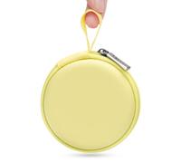 Ginsco Funda rígida portátil para auriculares Apple EarPods USB-C, auriculares con cable Skullcandy Jib, funda de viaje para tapones para los oídos (amarillo mantequilla, 1 unidad)