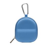 Ginsco Mini-Funda rígida portátil para auriculares Apple EarPods/Samsung Galaxy con cableado/inalámbricos, organizador de accesorios para teléfono celular con mosquetón para auriculares (azul, mochila