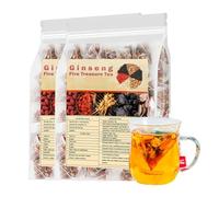 Ginseng Five Treasures Tea Kidney Tea - Organic Natural Wubao Teas for Daily Wellness, Traditional Teas Bags (2 pack)