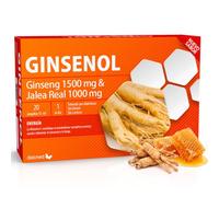 Ginseng Ginsenol 1500 mg con jalea real, 20 ampollas, DietMed | Ginseng equivalente 1500 mg - Jalea real - Vitamina C - Energía - Cansancio y fatiga - Bebible
