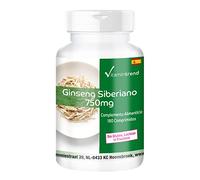 Ginseng Siberiano 750 mg - vegano y natural - 180 pastillas de Ginseng | Vitamintrend®