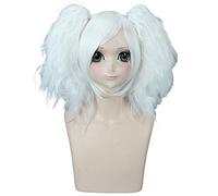 Gintama Sakata Gintoki Mujeres Wihte Curly Ponytails Peluca Cosplay Disfraz Resistente al calor Fiesta de pelo sintético Cosplay Pelucas