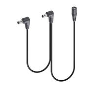 GINTOOYUN 1 a 2 vías Daisy Chain Cable Guitarra Pedal Fuente de Alimentación Splitter Cable DC 5,5 mm x 2,1 mm hembra a 2 conectores para adaptador de 9 V 3 A DC enchufe (1 a 2) (1 a 2) (1 a 2)