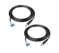 GINTOOYUN 2 cables DC 5,5 mm x 2,1 mm a abrazadera tórica, 1,5 m (59 pulgadas), negro, PVC, 18 AWG, DC0-24 V, 3,7 A, 90 W, para cámaras, luces LED, portátiles, routers y más