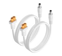 GINTOOYUN 2 cables de alimentación XT60 a DC5521 blancos XT-60 hembra a CC de 5,5 mm x 2,1 mm macho, 2 x 1,5 mm ², cable de alimentación para gafas FPV, cargador equilibrado B6, etc. (11.81 pulgadas)