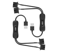GINTOOYUN 2 cables USB a grandes de 3/4 pines, 1 a 2 interruptores, cable de ventilador de 5 V USB-A macho a 5 V, doble grande, 3/4 pines, cable hembra para ventiladores de chasis (15,31 pulgadas) (5