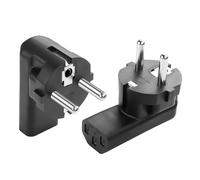 GINTOOYUN 2 EU Plug C13 Adaptador 90° Ángulo Recto 2 Pin Macho Redondo a C13 Hembra PDU Gabinete Conversión Enchufe