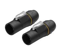 GINTOOYUN - 2 Pack 3 Pin 20 A Powercon conector de 3 pines resistente al agua PowerCon para pantallas LED, luces de luz, sistemas de audio, etc (enchufe hembra)
