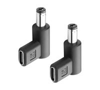 GINTOOYUN 2 unidades 9V DC Adaptador de conector de alimentación 90 grados Ángulo hembra USB C a macho DC 5,5 mm x 2,1 mm convertidor 9 V USB tipo C entrada a adaptador de salida dc5521 (9V)