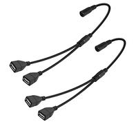 GINTOOYUN 2 unidades DC5521 a USB Y Splitter Cable de alimentación CC 5,5 mm x 2,1 mm hembra a USB 2.0 hembra 20 AWG cable de alimentación para portátil, ventiladores pequeños, impresoras,