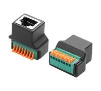 GINTOOYUN 2 unidades RJ45 8P8C Conexión Rápida Adaptador sin soldadura RJ45 hembra a 8 pines Terminales de resorte Adaptador de red para cable Ethernet Cat5 Cat5e Cat6 Cat7