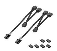 GINTOOYUN 2 x RGB Fan Splitter Cable 4 pines hembra a 3 5 V 3 pines RGB macho convertidor 1 a 3 cables ARGB Splitter para controlar corext y otros (14,96 pulgadas)