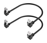 GINTOOYUN 2pcs cat5e cable Ethernet RJ45 hacia arriba y hacia abajo 90 grados macho enchufe de Internet cable Lan para PC, routers,interruptores,impresoras,etc(13,97 pulgadas)