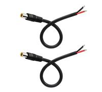 GINTOOYUN 2PCS DC7909 Cable de alimentación 12V DC 8mm Enchufe Macho a Cable Desnudo Cable de alimentación de Tipo Abierto 16AWG DC 7.9mm x 5.5mm Enchufe de Barril (0.3m)