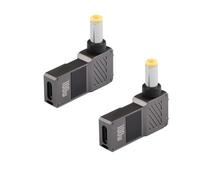 GINTOOYUN 2pcs USB C a ordenador portátil adaptador de carga hembra C a macho DC 5,5 x 2,5 mm Cubo 20 V USB Tipo C entrada a dc5525 convertidor de alimentación hasta 100 W (DC5525)