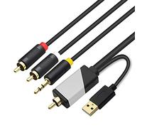 GINTOOYUN Cable de audio analógico digital coaxial USB, AUX SPDIF coaxial digital a 3,5 mm + 2 conectores RCA Cable de audio digital para TV, PS4, reproductor Blu-Ray, altavoz multimedia