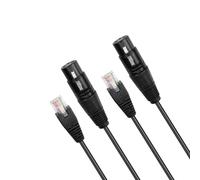 GINTOOYUN Cable XLR a RJ45 de 3 pines, XLR hembra a RJ45, cable convertidor XLR DMX para altavoces, mezcladores, equipos de iluminación de sonido y escenario-30 cm (2 unidades)