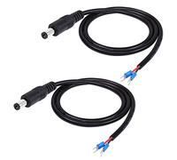 GINTOOYUN Paquete de 2 cables de 5,5 mm de CC x 2,1 mm, DC 5521 macho a horquilla conector de espada, DC a tipo U, conector de terminal de reparación eléctrica de empalme rápido, 80 cm 2,6 pies