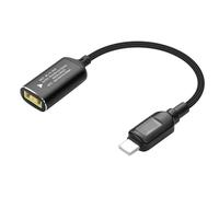 GINTOOYUN PD140W Puerto cuadrado con cable de carga USB-C con pantalla Puerto cuadrado Mujer a Tipo-C Macho Cable adaptador de carga para ordenadores portátiles, cargadores, etc(8,07 Pulgadas) (Boca