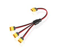 GINTOOYUN XT60 Splitter Verlängerungskabel 1 Buchse auf 3 Stecker Adapter,12AWG XT60 Power Verlängerungskabel für Solarpanel,Solargenerator,tragbares Kraftwerk,Dron,Wohnmobil,Schiff etc(0.3M)