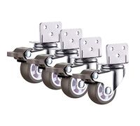 GINVF Ruedas giratorias mudas de 4 Piezas para cunas, con Soporte Tipo L, Rueda de Goma para Muebles de 25 mm-50 mm con Frenos, rodamientos de Bolas, con Tornillos (Size : 1inch)