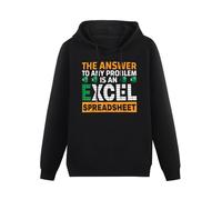 GINVIK Effective The Answer to Any Problem is an Excel Spreadsheet Tax Day Hoody Black XXL