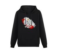 GINVIK Hoody Koszulka Patriotic Eagle Poland Polish Polen Polska Walczaca Orzel Hoody Sweatshirts Black L