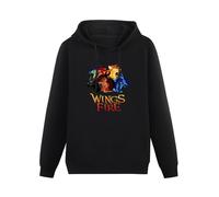 GINVIK Long Sleeve Sweatershirt Tshirt All Together Love Dragons Graphic Wings of Fire Manga Series Hoody Sweatershirt Black L