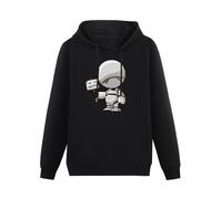 GINVIK Men's Hoody Marvin The Paranoid Android Hitchhiker's Guide To The Galaxy Funny Artsy Awesome Artwork Printed Hoodie Black XL